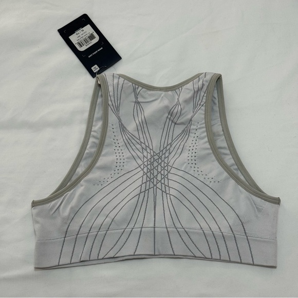 NTW ASICS XL White Gray Sports Bra - Picture 3 of 3